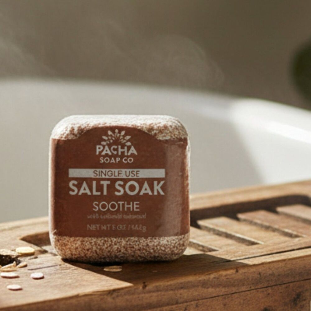 Pacha Soap Co.'s Salt Block, Soothe, 1 Count, 5 oz Colloidal Oatmeal